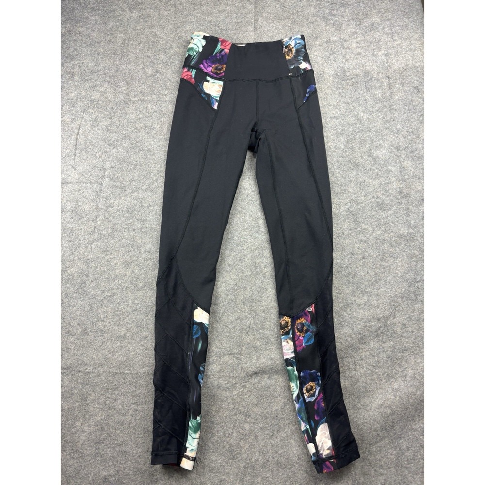 CALIA Carrie Underwood Women XS Black Floral Stay The Path Leggings Pilates Mesh